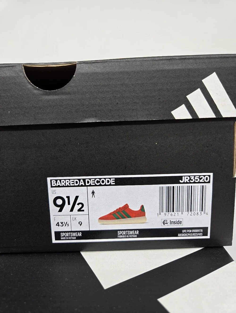 adidas Men's Barreda Decode JR3520 Semi Impact Orange Court Green Shoes Size 9.5